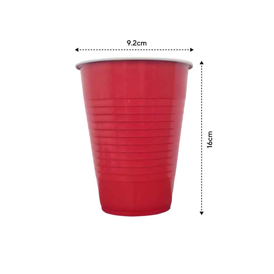 Disposable Premium Plastic Party Glass | Red and Blue | 450 ml | Pack of 10 | Tempware