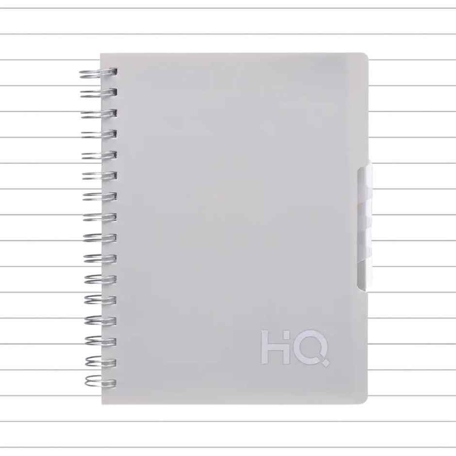 Navneet HQ | Five Subject Book White Wiro Bound Single Line A5 Size - 21 cm x 14.8 cm 300 Pages