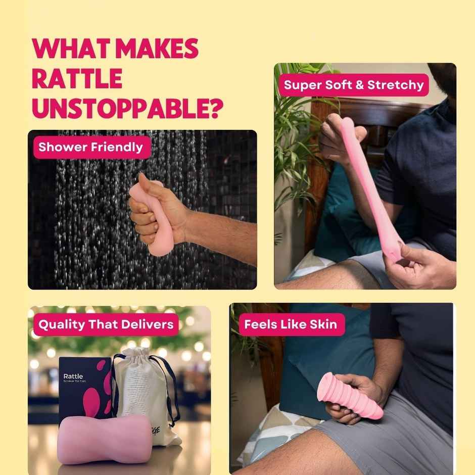 Boldedge Rattle Sleeve Stroker Massager - Pink