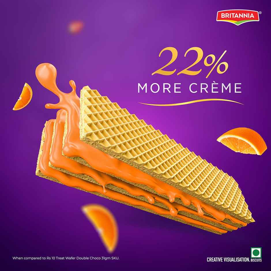 Britannia Treat Rich Creme Orange Flavoured Wafers