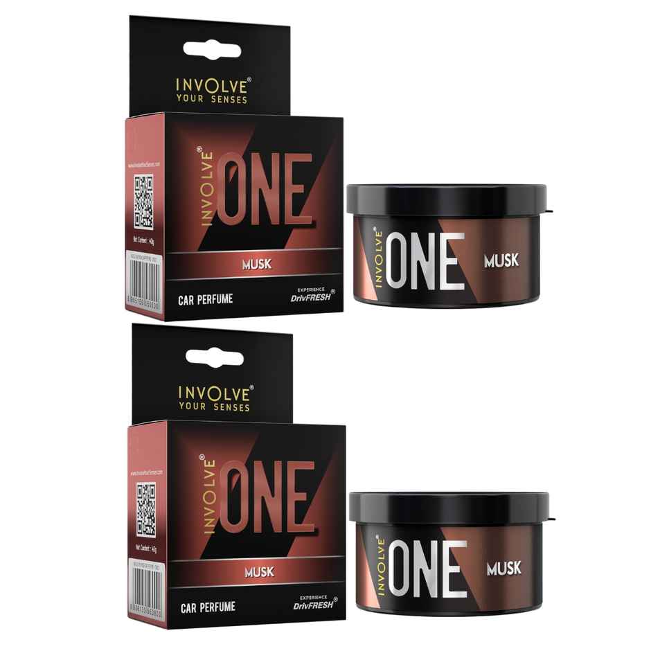 Involve Your Senses One Musk Organic Car Perfume | Pack of 2 | Fiber Air Freshener