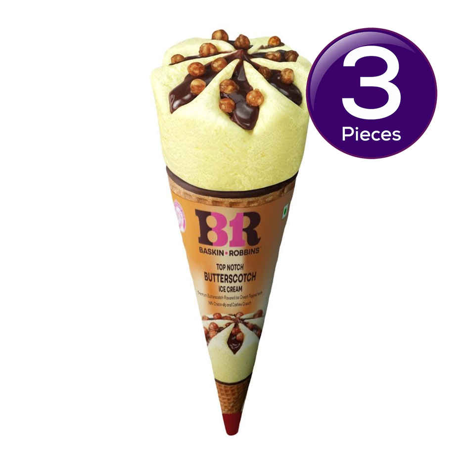 Baskin Robbins Top Notch Butterscotch Ice Cream Cone Combo