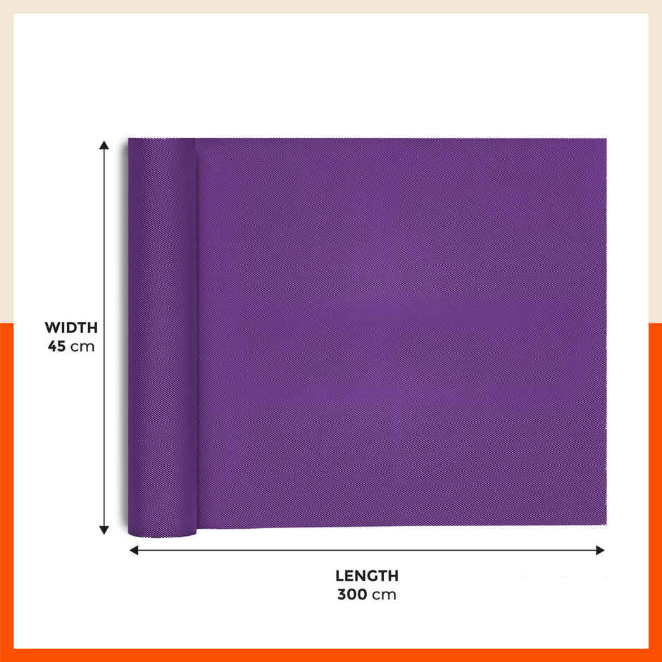 Bathla Shelf Liner | 45cm x 3 m | Multipurpose, Reusable, Washable, Temperature Resistant | Purple