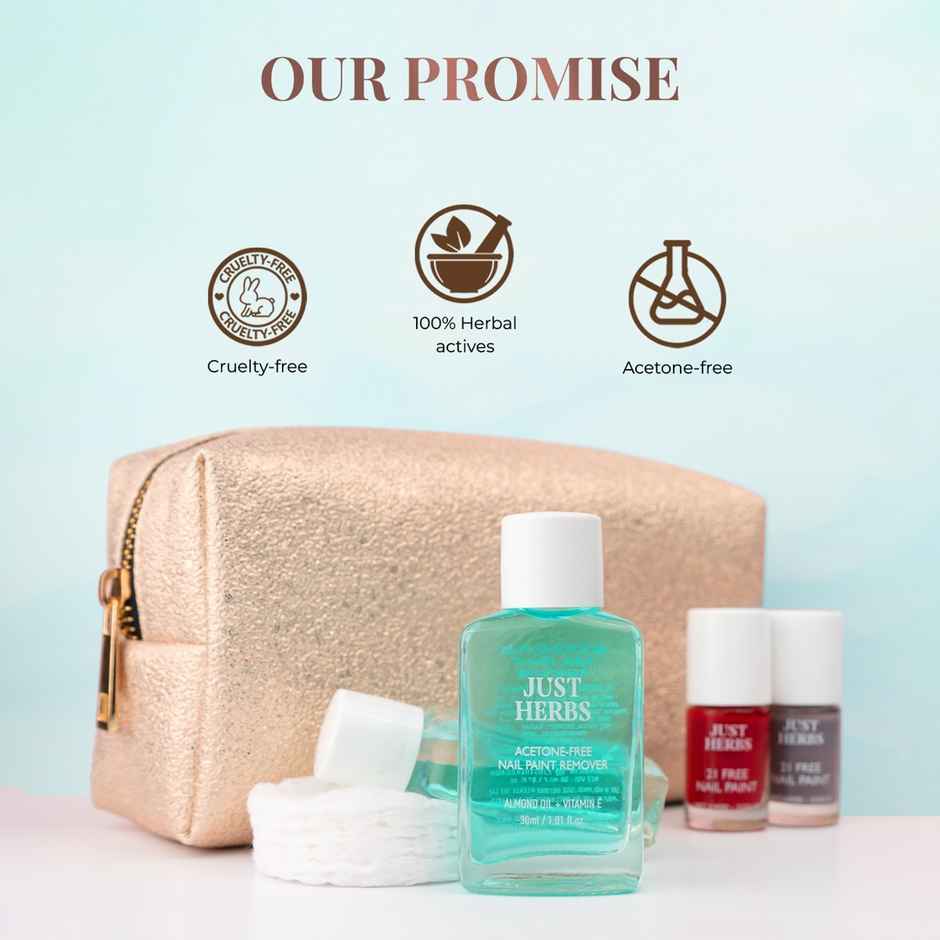Just Herbs Acetone One Swipe Non Yellowing Free Nail Paint Remover