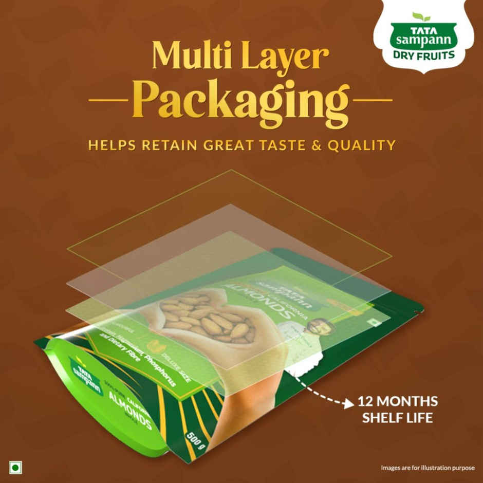 Tata Sampann Totally Pure California Almonds/Badam Giri | Whole Premium Quality