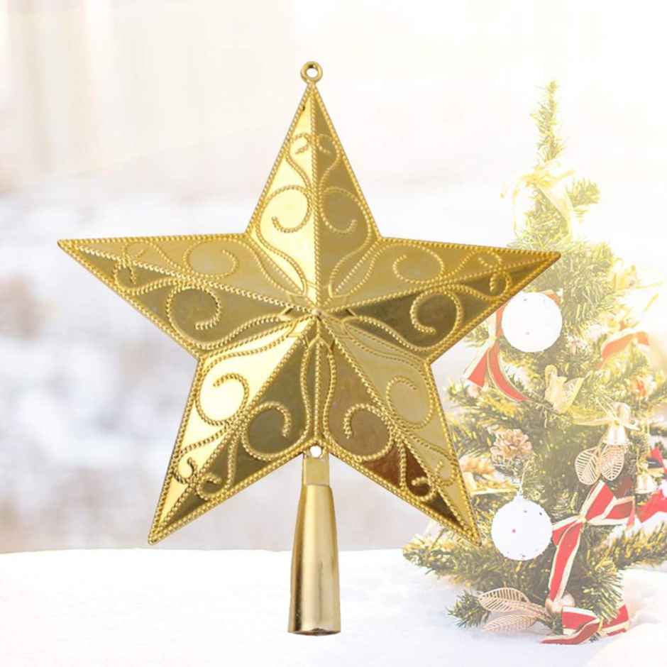 Christmas Tree Top Decorative Star | Golden | Picfest