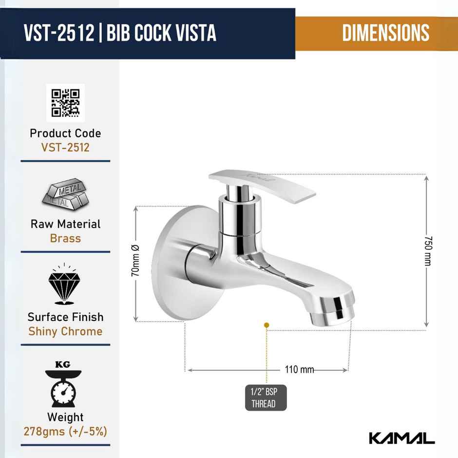 Kamal Bib Cock Vista | Vst-2512 Bib Tap Faucet