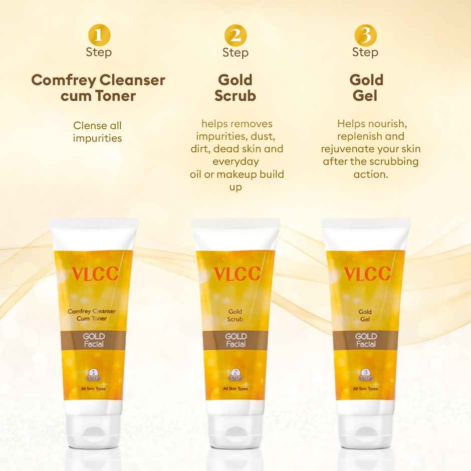 VLCC Gold Facial Kit with Rose Water Toner