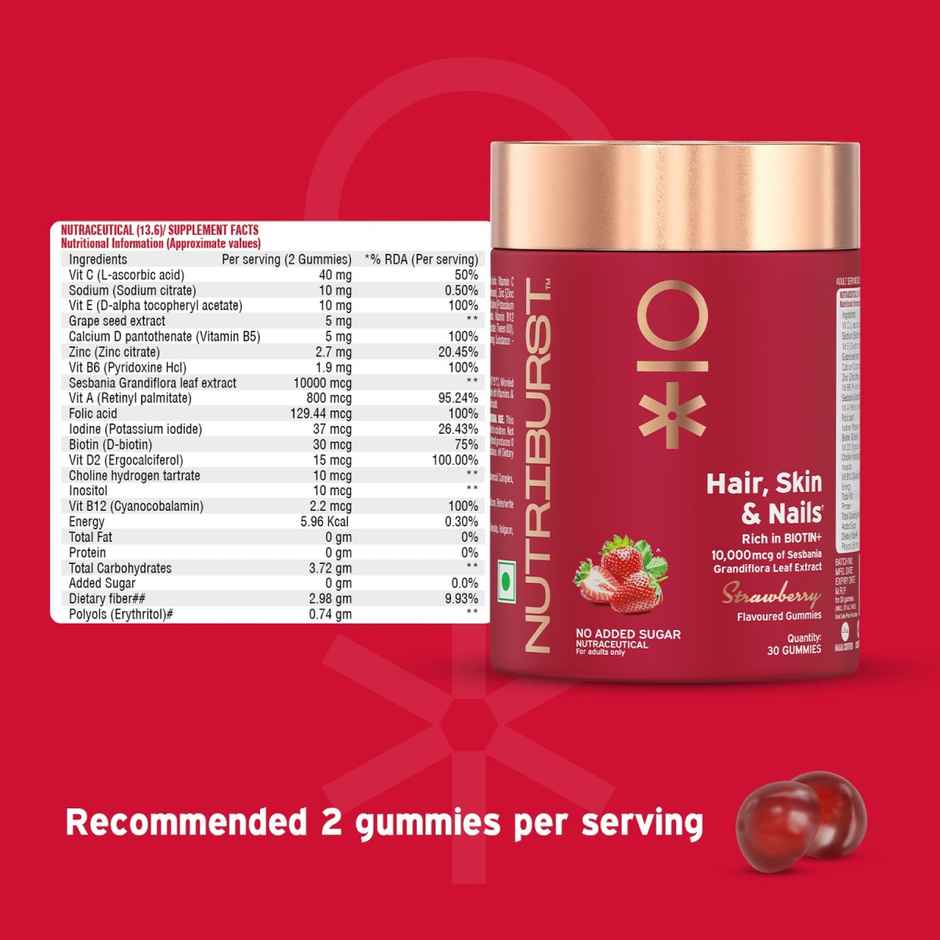 Nutriburst Biotin Gummies To Support Hair, Skin & Nail Growth
