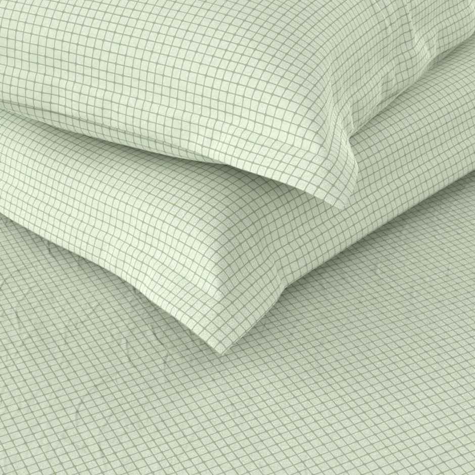 Bianca Extra Soft 100% Satin Egyptian Cotton Xl King Size Bedsheet checks-sage