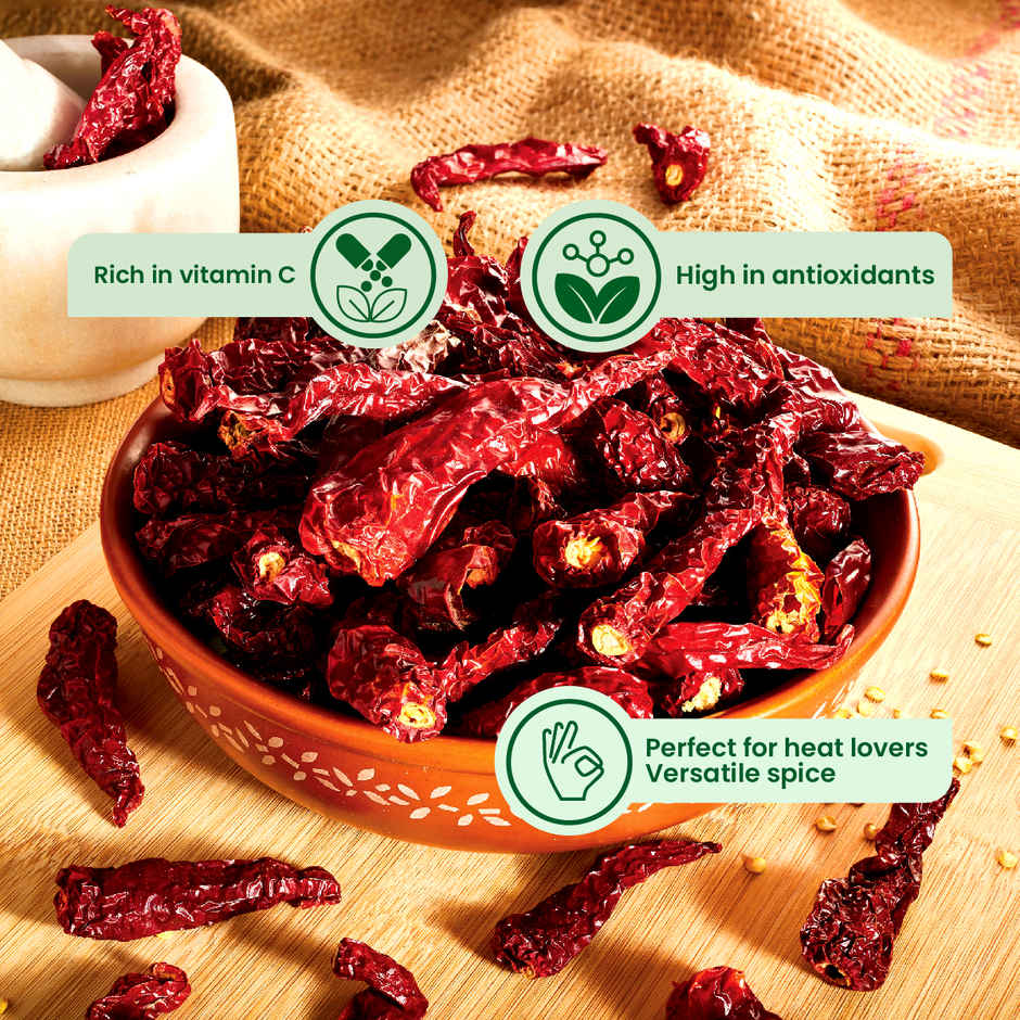 Daily Good Chilli Stemless / Guntur Stemless(100gms) & Daily Good Byadgi Chilli(100gms) Combo