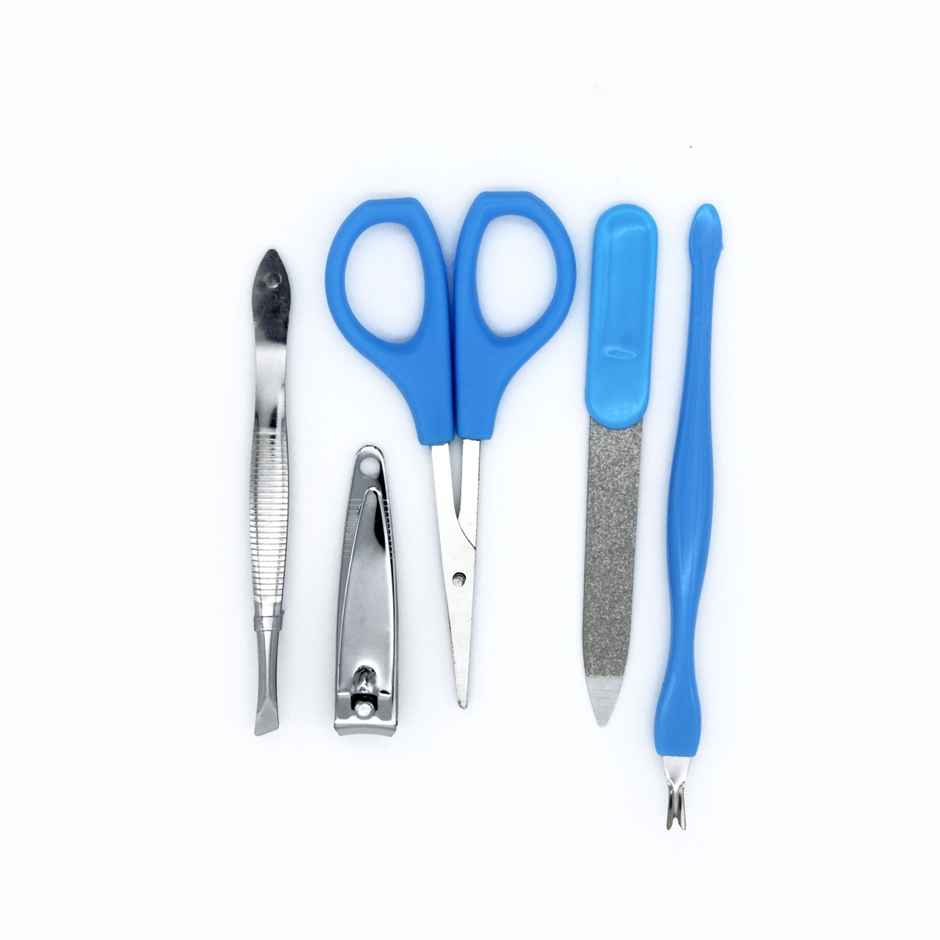 Manicure Pedicure Kit 5 In 1 | Nail Clipper, Nail Filer, Scissors, Tweezer & Cuticle Remover (Colour May Vary)