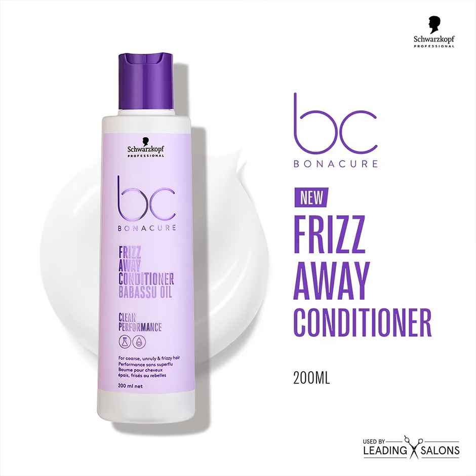 Schwarzkopf Professional Bonacure Frizz Away Shampoo With Babassu Oil,With Vegan Keratin(250ml) & Schwarzkopf Professional Bonacure Frizz Away Conditioner With Babassu Oil With Vegan Keratin(200ml) Combo
