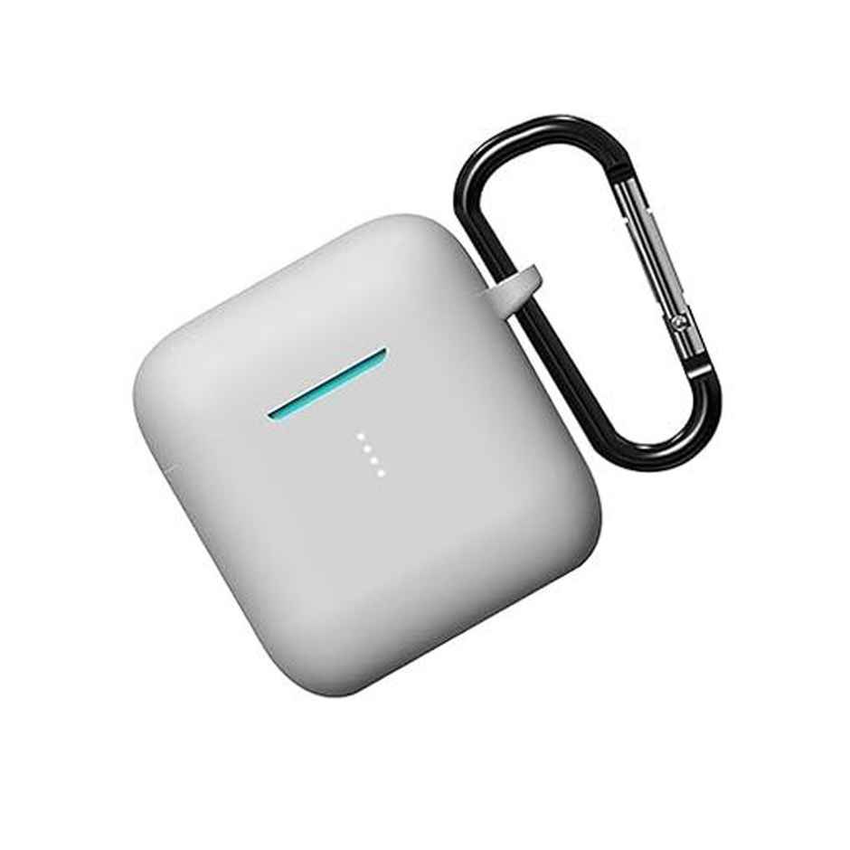 Sounce Silicone Case Cover for Boat Airdopes 141 | Shockproof Protective Cover with Keychain,Grey