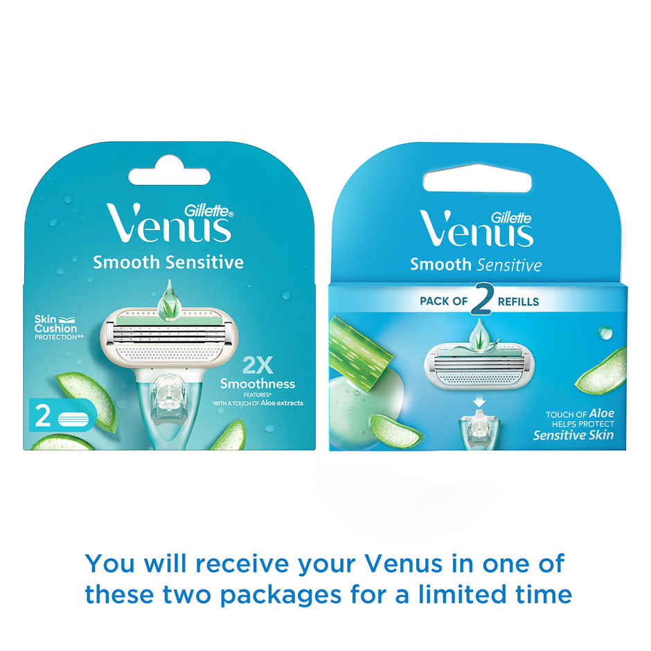 Gillette Venus Hair Removal Razor Blades/Refills/Cartridges for Women - (Aloe Vera Glidestrip)