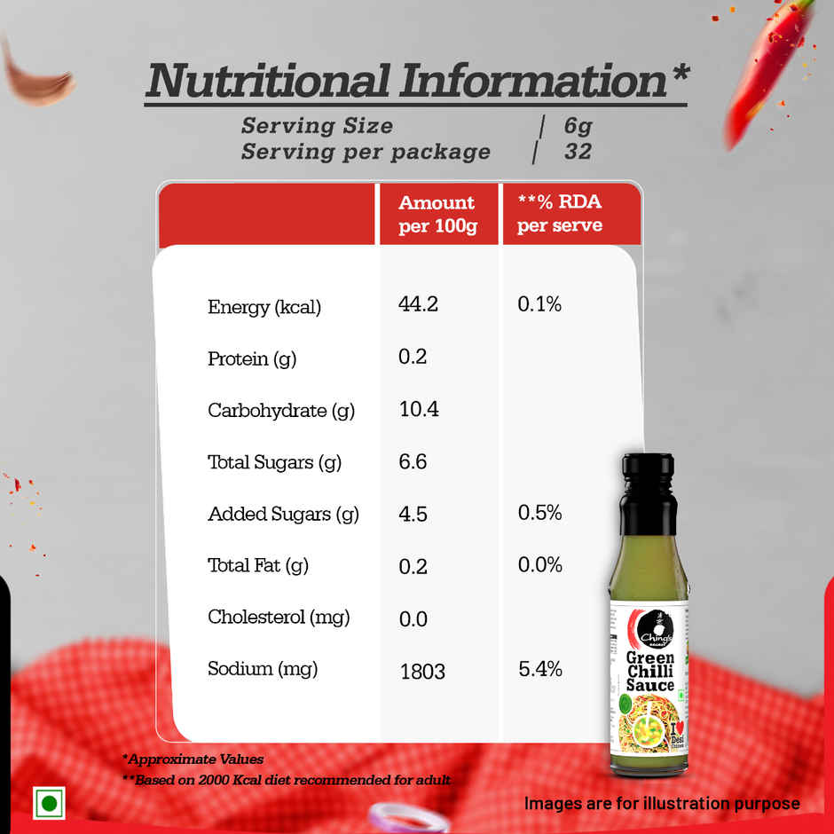 Ching's Secret Red Chilli Sauce (200 g) & Ching's Secret Green Chilli Sauce (190 g) Combo