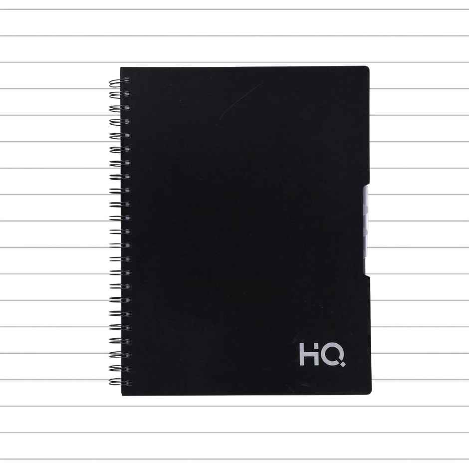 Navneet HQ 5 Subject Wiro Bound Single Line Book | Black | 29.7 x 21 cm | 300 Pages