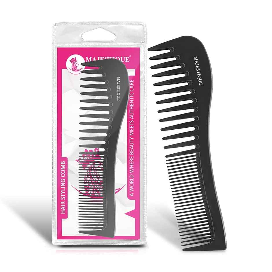 Majestique Professional 7.4 Inch Big Anti-Static Comb - Suitable for All Hair Types | Black
