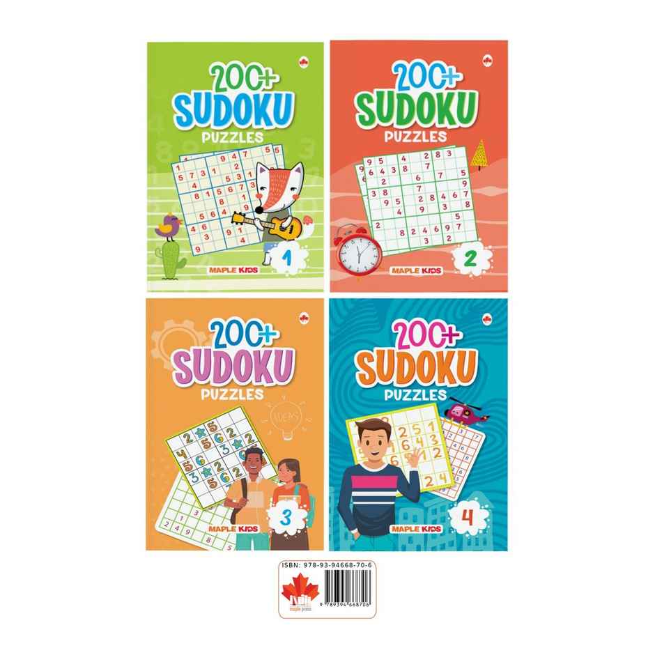 Sudoku Book For Adults | Set Of 4 | 800+ Puzzles | Brain Booster For Children | Age 4+