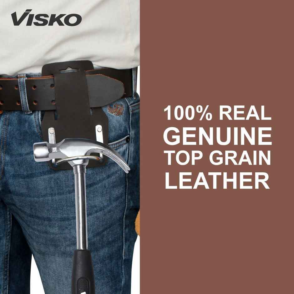 Visko Vlb 004 Leather Tool Belt With Hammer Holder Tool Belt | Black And Brown