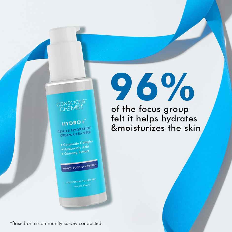Conscious Chemist Gentle Hydrating Face Wash For Dry Skin With Hyaluronic Acid And Ceramides