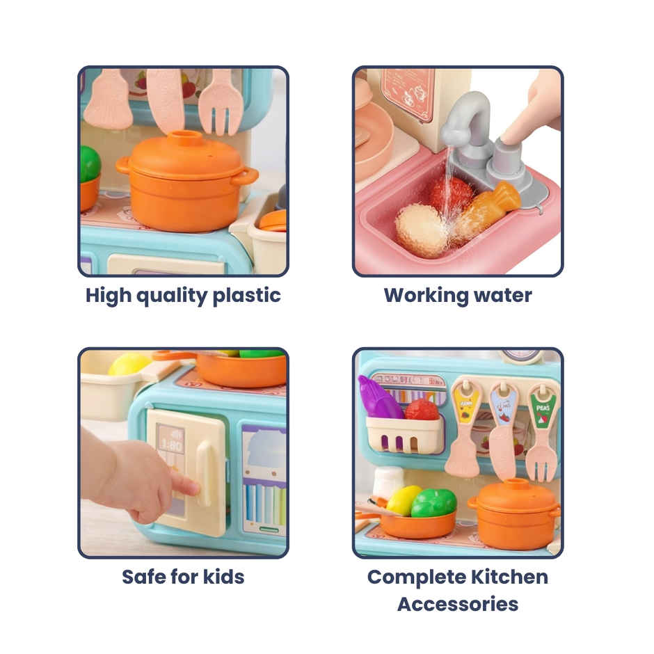 Toytale Kitchen Set | Kids & Girls Cooking Play Set | Birthday Gift for Kids 3+