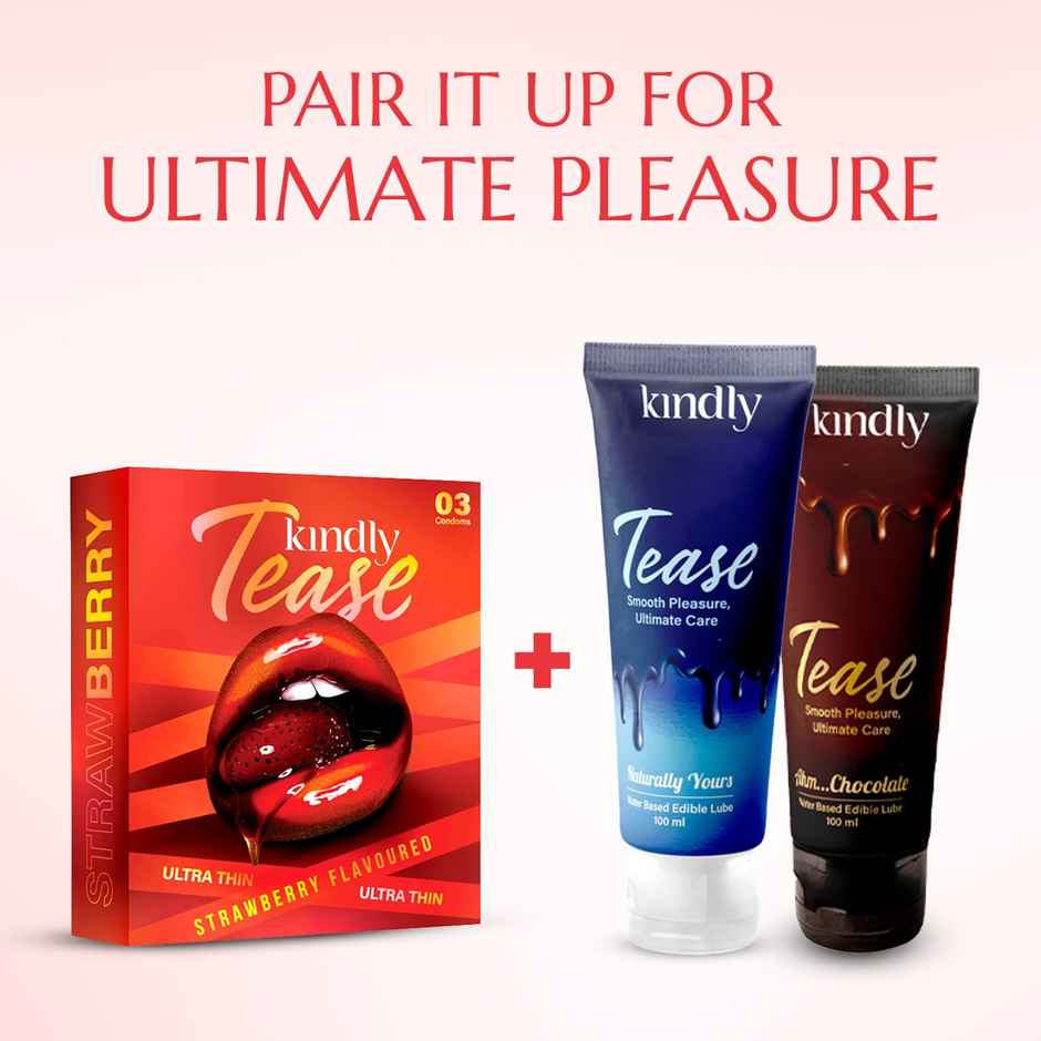 Kindly Health Tease Ultra Thin Strawberry Flavour Condoms