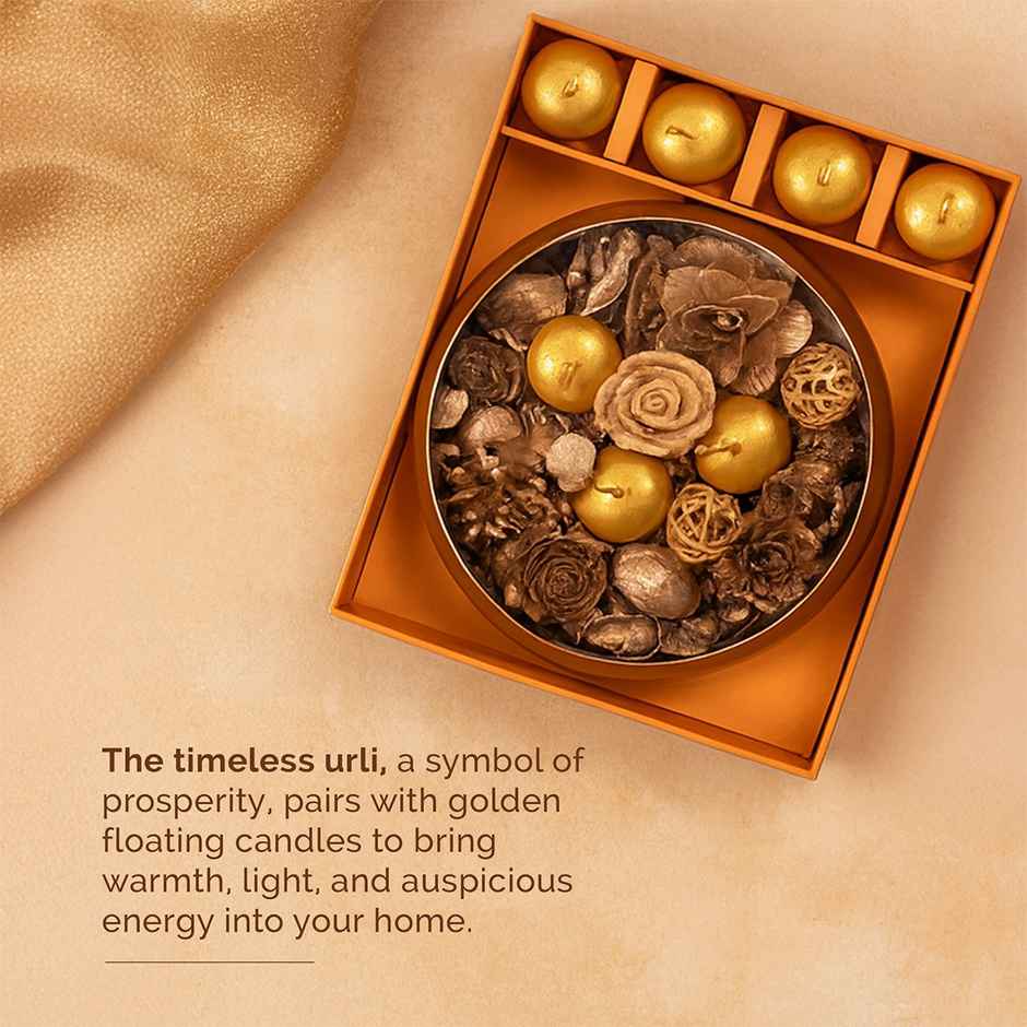 Urli Gift Box with Fragranced Potpourri and Floating Candles | Gift Hampers | Iris