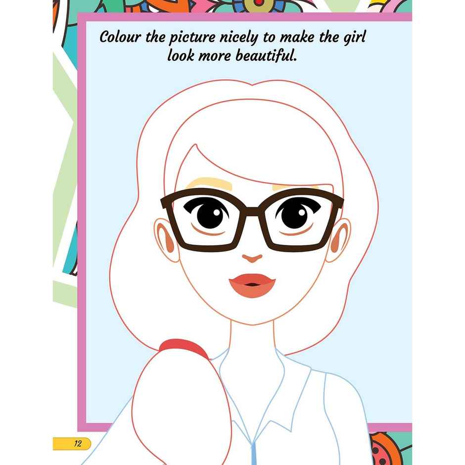 Make A Pretty Face With 160+ Stickers - Colouring And Sticker Activity Book For Kids Age 3-6 Year