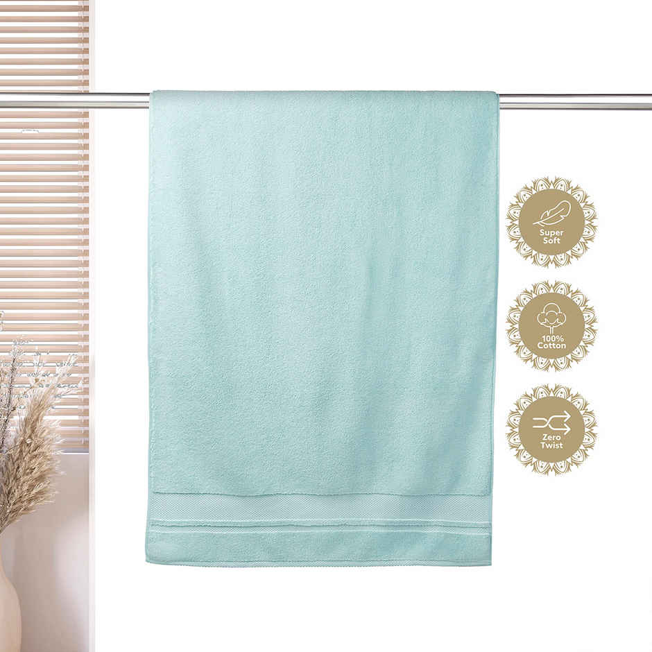 Boutique Living Platinum Pulse 100% Cotton 625 GSM Blue Zero Twist Bath Towel - Pack of 1