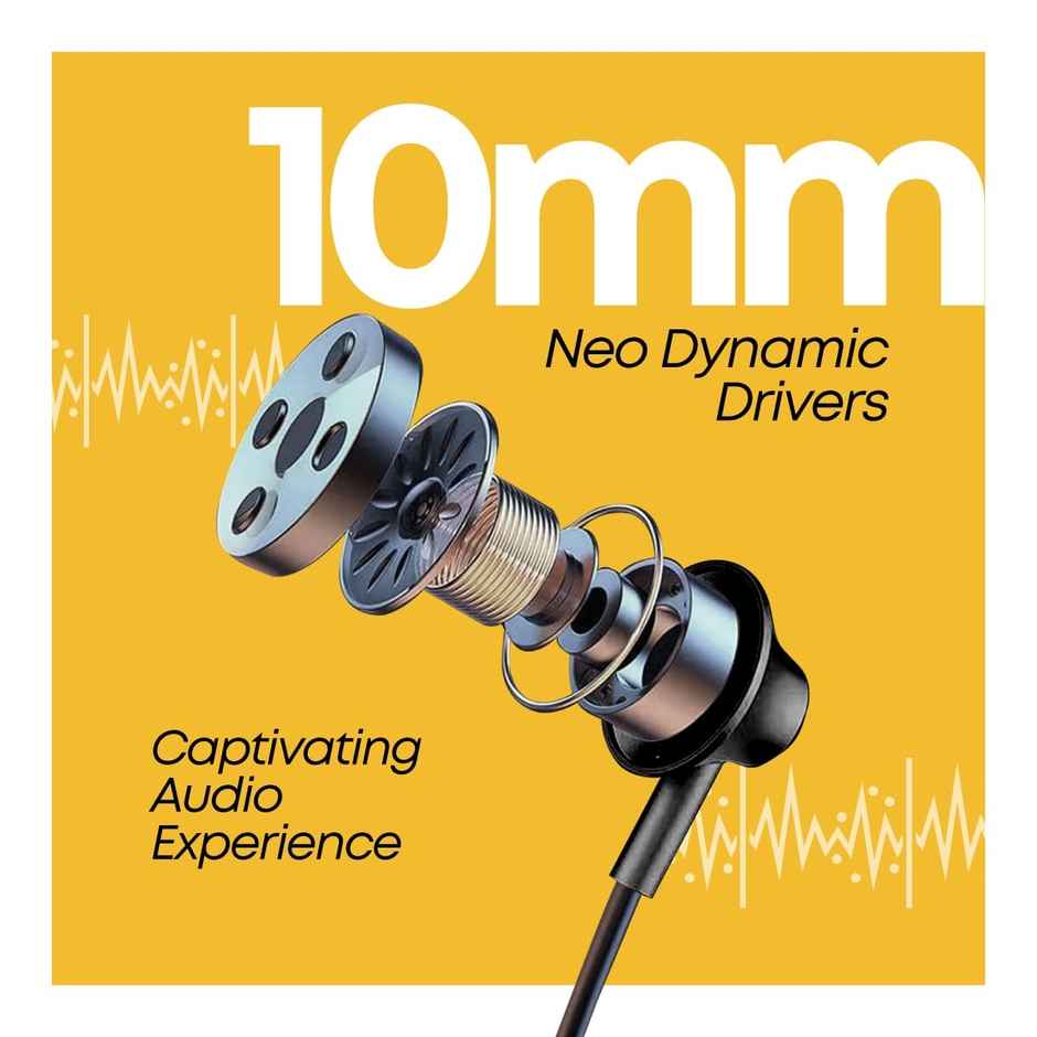 pTron Tangentbeat Bluetooth Neckband | Hd Calls | 18H Playtime | Sound Dual Device Pairing - Black