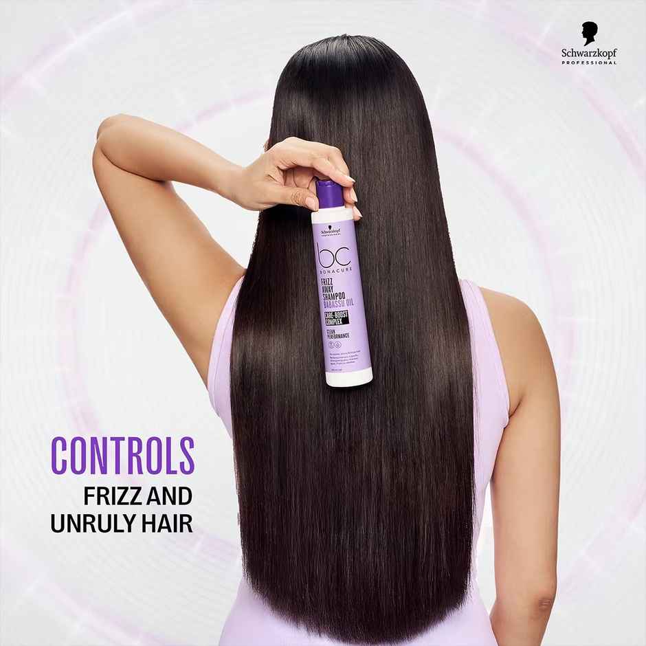 Schwarzkopf Professional Bonacure Frizz Away Shampoo With Babassu Oil,With Vegan Keratin(250ml) & Schwarzkopf Professional Bonacure Frizz Away Conditioner With Babassu Oil With Vegan Keratin(200ml) Combo