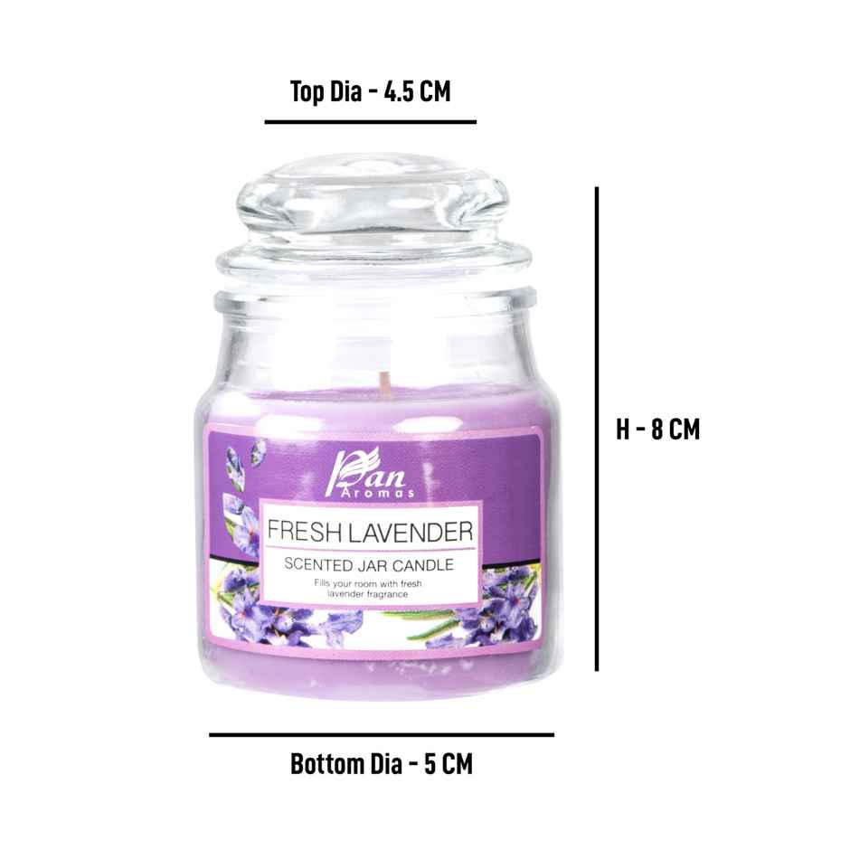 Scented Jar Candle With Lid | Fresh Lavender | Pan Aromas