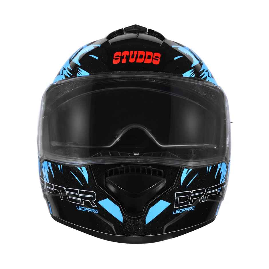 Studds Drifter D2 Leopard ISI-DOT Certified Full Face Helmet | Dual Visor & Spoiler |Black N1 - XL