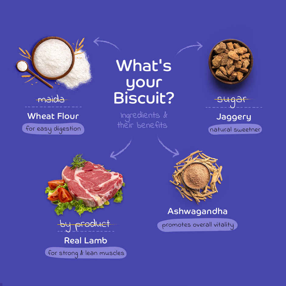 Applod Real Lamb & Ashwagandha Dog Biscuit | For Puppy & Adult Dogs | Best Training Dog Treat