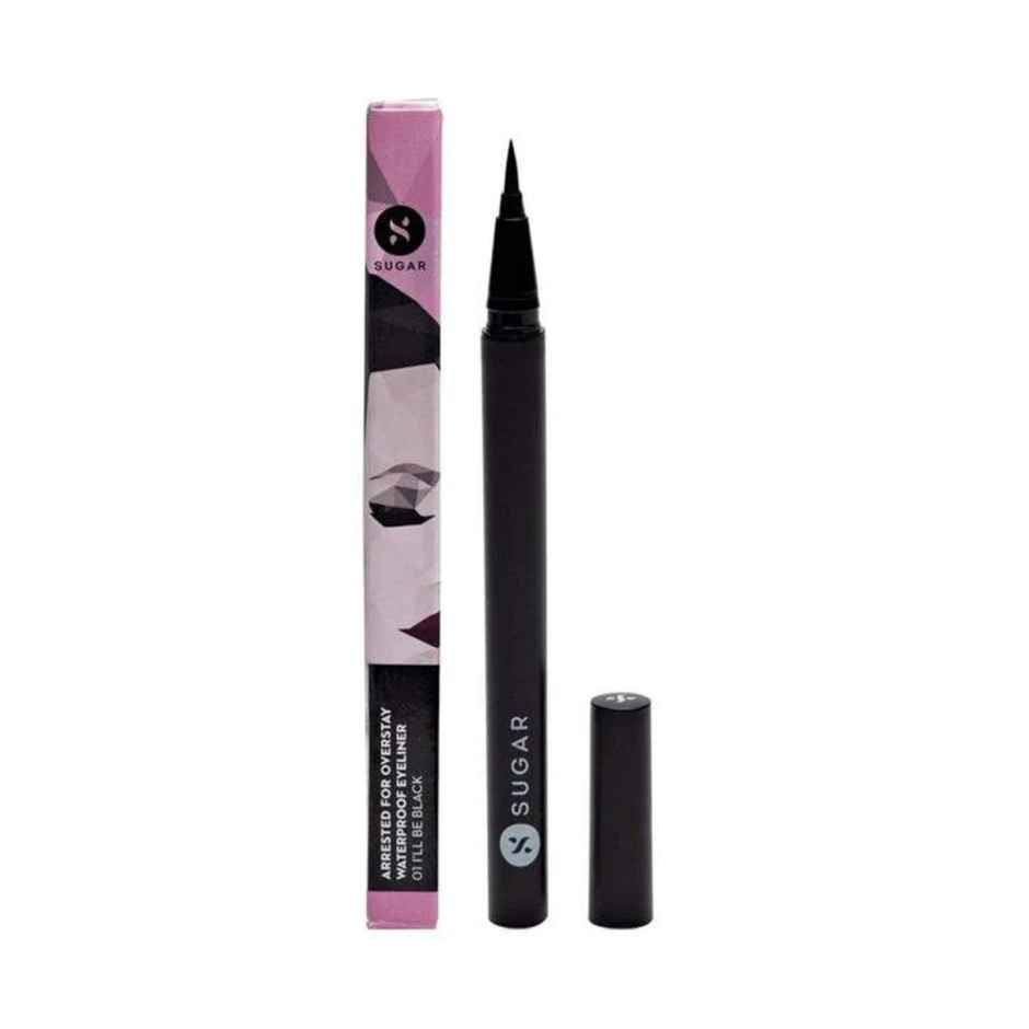 SUGAR Cosmetics Arrested For Overstay Waterproof Eyeliner- 01 I'll Be Black (Black)