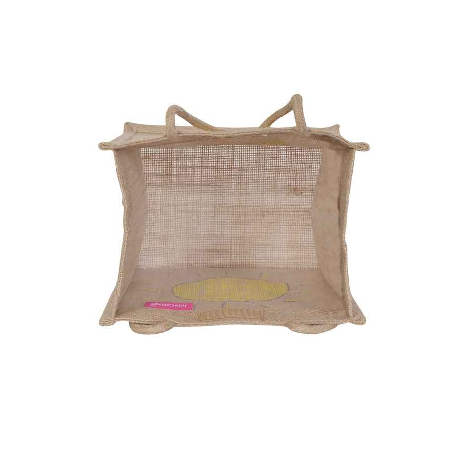 Jute Cottage Smiley Print Lunch Bag | 9 x 8 x 6 inches - Assorted