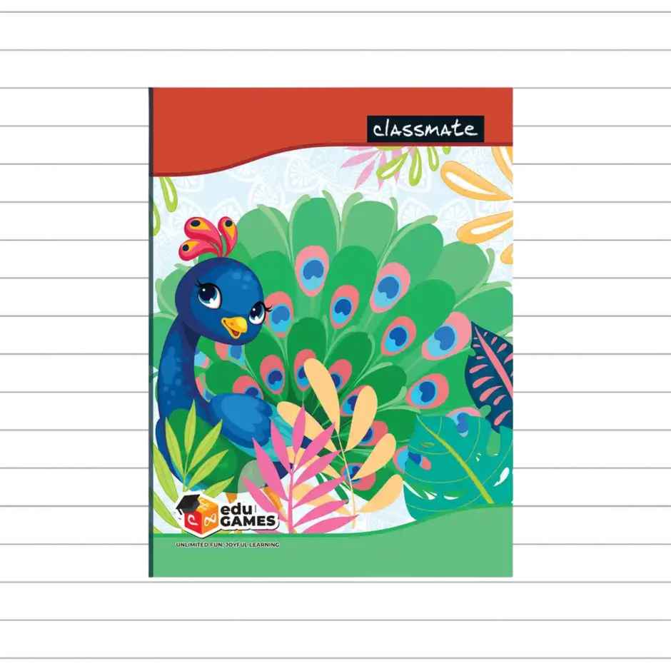 Classmate Notebook Single line (172 Pages, 24 x 18 cm, Assorted Designs)