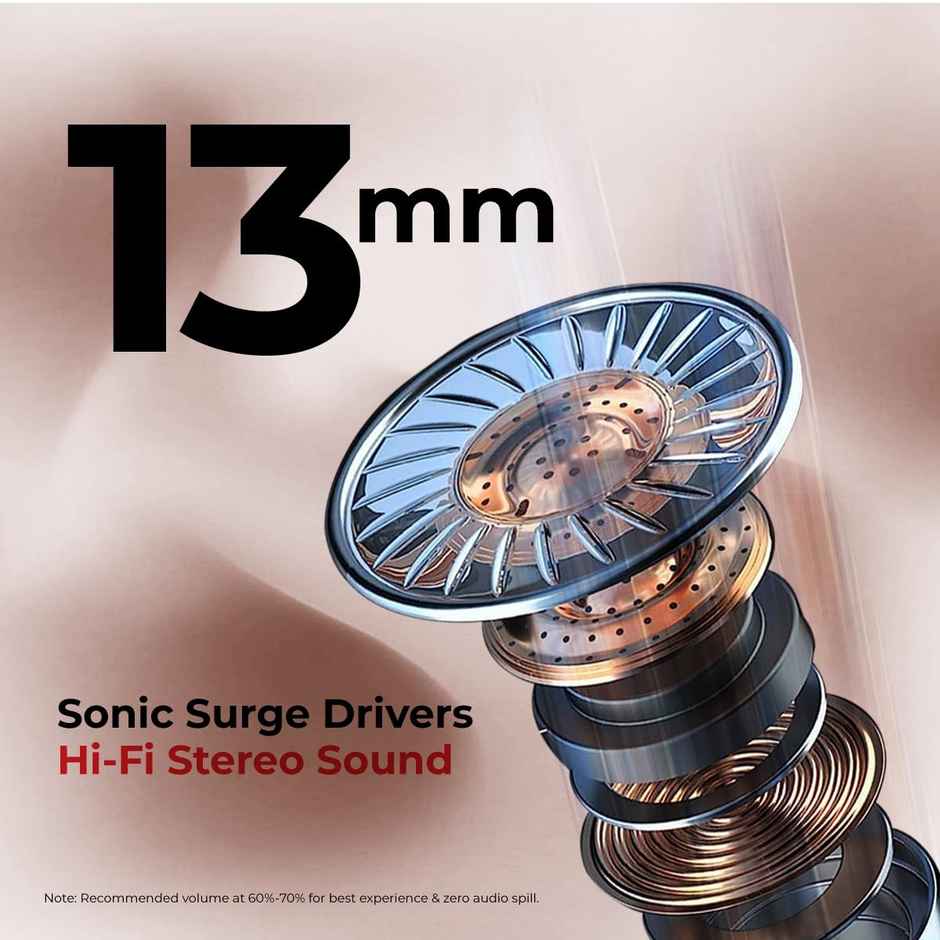 pTron Bassbuds Sports In-Ear TWS Earbuds With HD Mic | 45H Playtime | 45ms Movie/Music Modes - Black