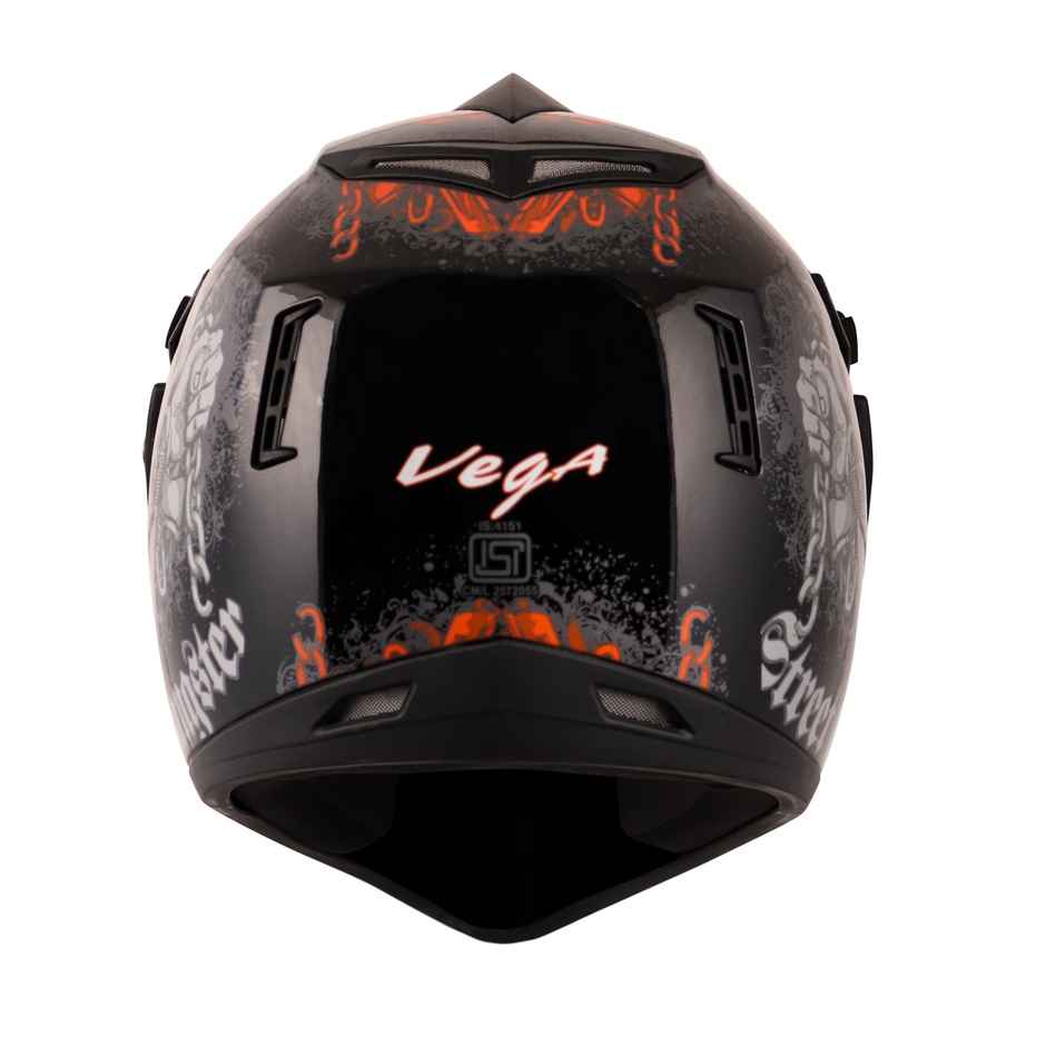Vega Off Road D/V Gangster Lightweight Full Face Helmet- Black Orange - L