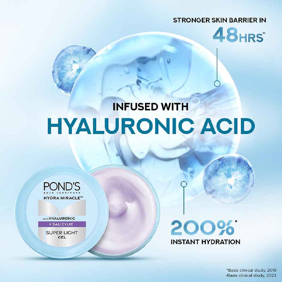Pond's  Hydra Miracle Super Light Gel With Hyaluronic Acid & Salicylic - 200G