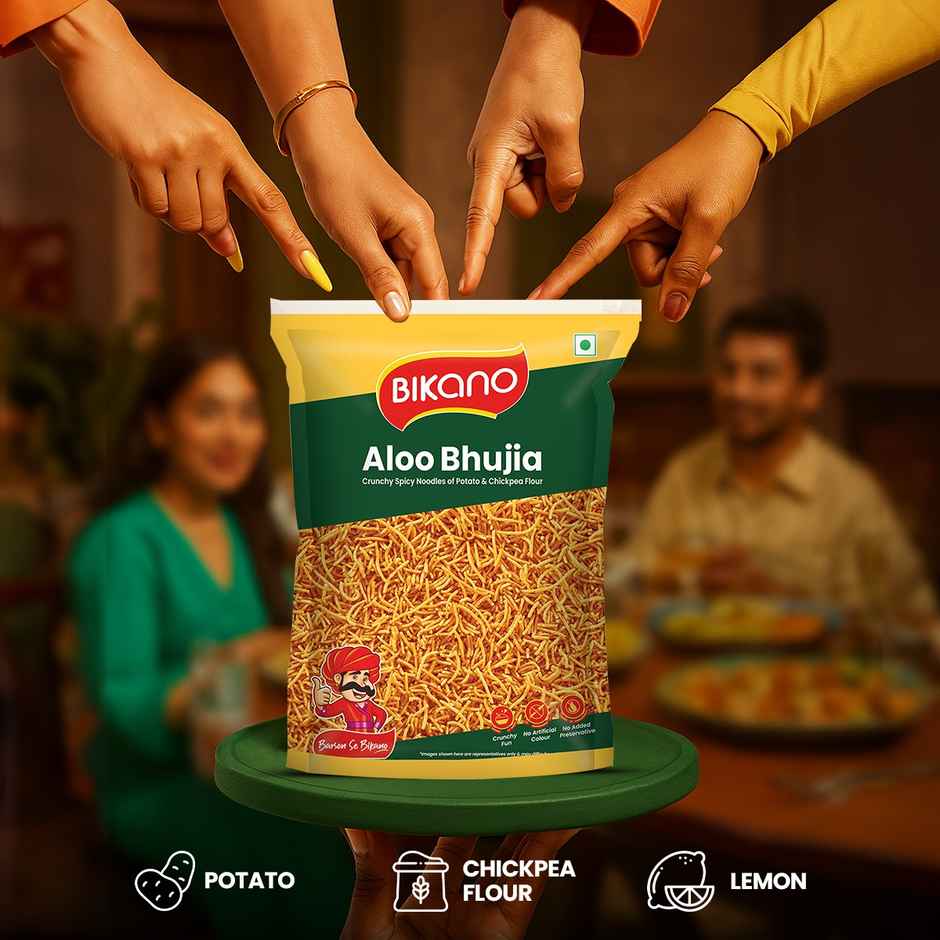 Bikano Aloo Bhujia | Crunchy and Spicy Aloo Bhujia Snack | Perfect Tea-Time Namkeen