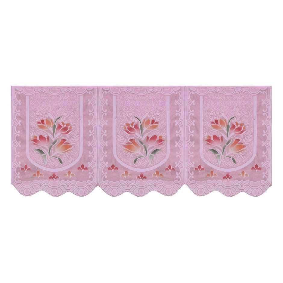 Romee Pink Floral Printed 5-Seater Net Sofa Cover