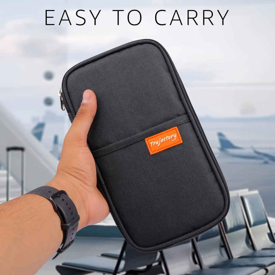Trajectory Fabric Travel Passport and Card Holder and Wallet Organiser Case