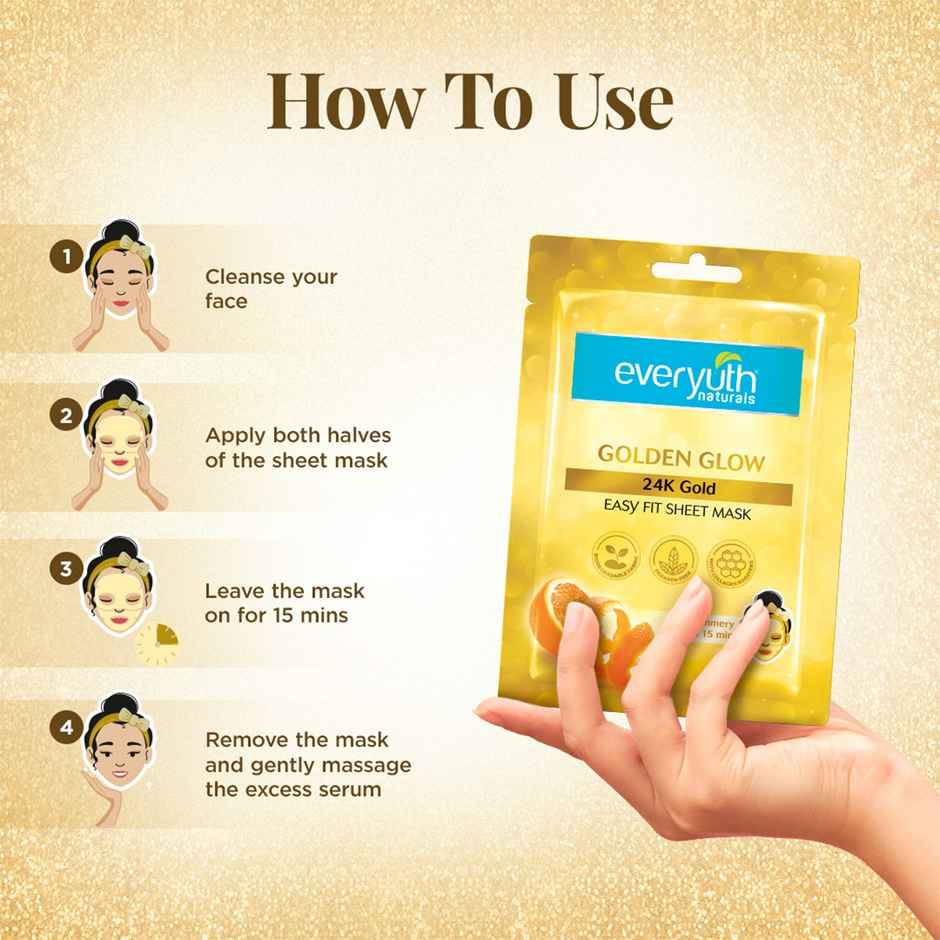 Everyuth Naturals Golden Glow 24K Gold Sheet Mask