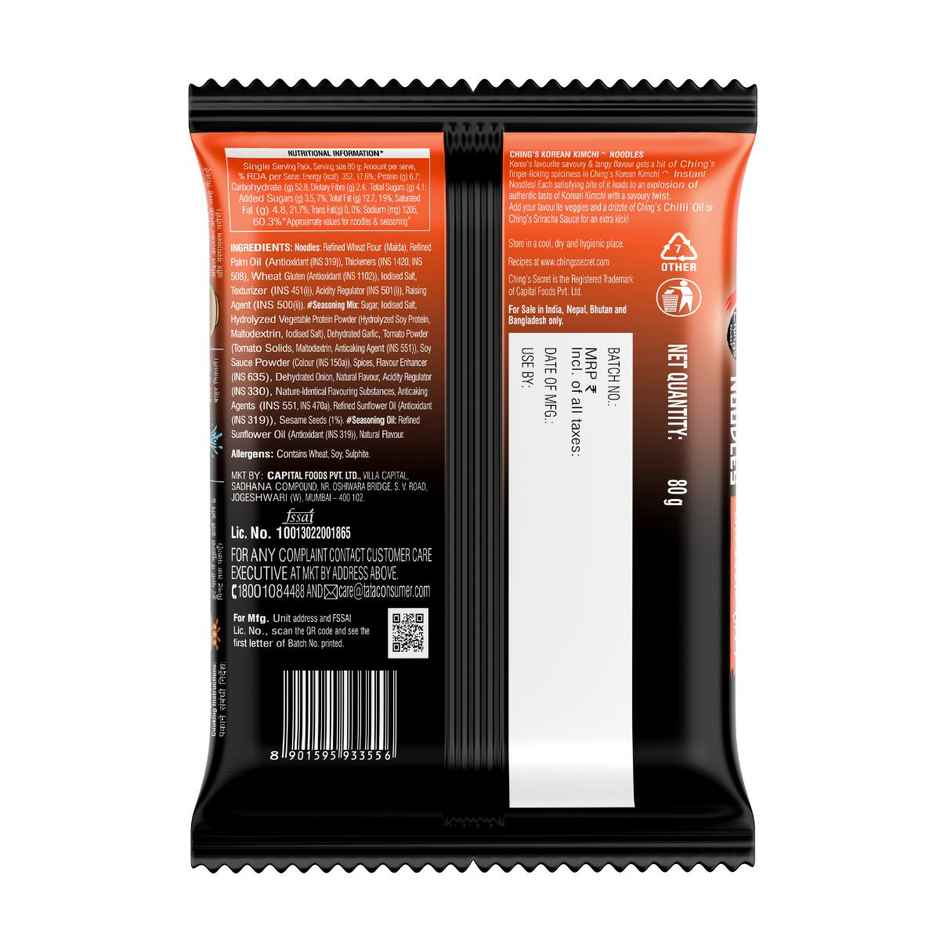 Ching's Korean Kimchi Instant Noodles, Veg, It's Hot, It's Spicy, It's Ching's