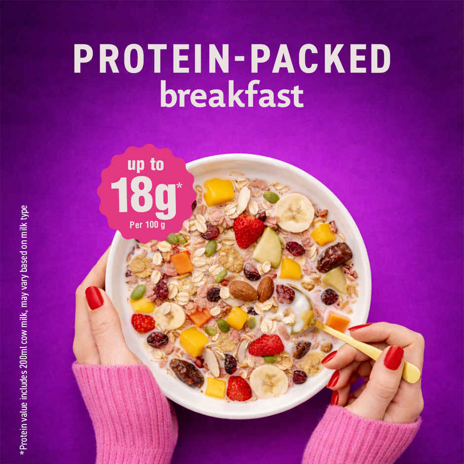 Bagrry's Crunchy Muesli 30% Fruit & Nut with Cranberries | 34% Rich Fibre Oats Combo