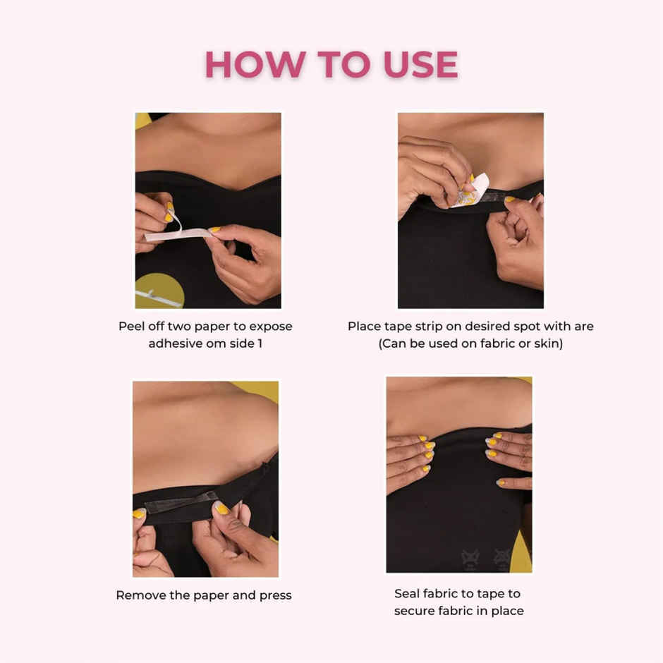 Slickfix Extra Strong Fashion Dressing Tape Invisible Double-Sided Body Tape Fabric & Skin Friendly (Pack Of 36)