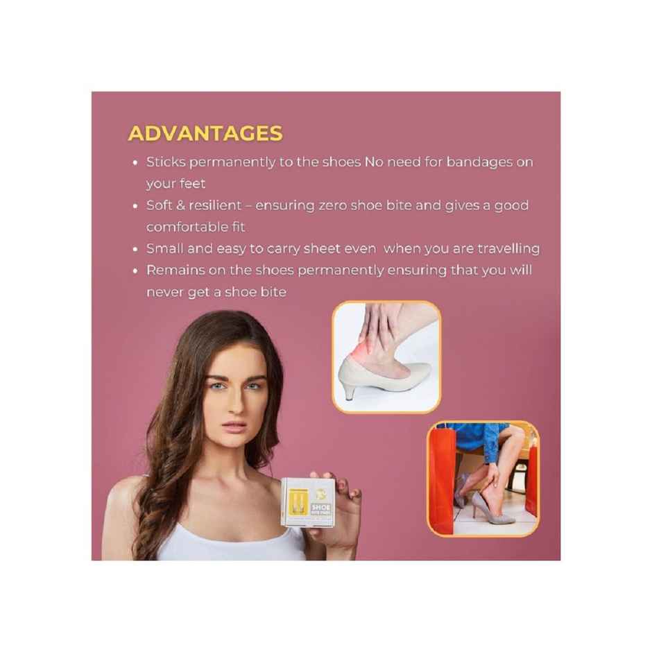 Slickfix Shoe Bite Protector Pads Self-Adhesive Back Heel For Protectors Accessories For Men & Women  4Pcs