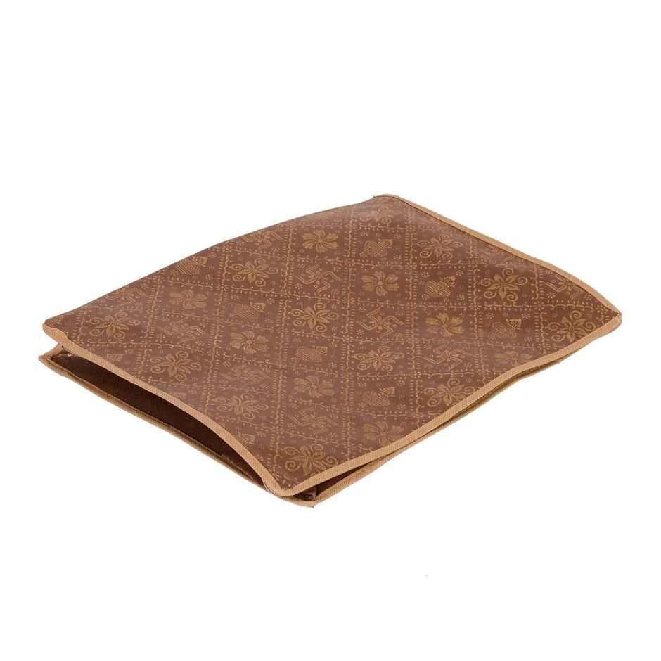Perpetual Saree Organizer - Foldable Cover with Zip | Transparent Window | Brown | Pack of 1